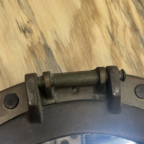 Porthole Mirror 11” Vintage Solid Brass Maritime Nautical Boat Wall Decor - Picture 9 of 10